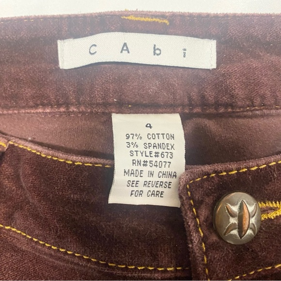 CAbi Burgundy Straight Leg Velvety Pants - Picture 3 of 10